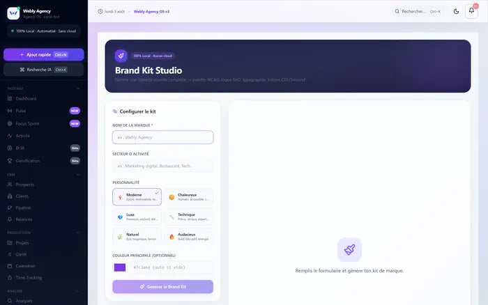 Studio de charte graphique.