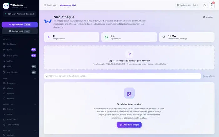 Médiathèque affichant les visuels de l'agence.