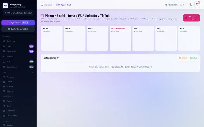 Planificateur de publications sur les réseaux sociaux.