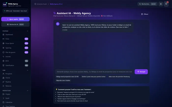 Assistant conversationnel intégré au logiciel.