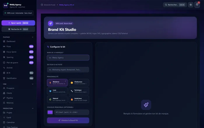 Studio de charte graphique.