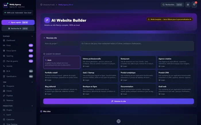 Générateur de site web assisté par IA.